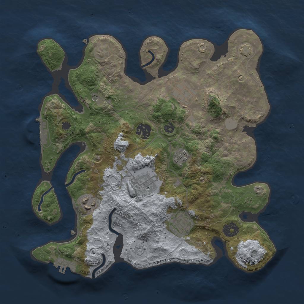 Rust Map: Procedural Map, Size: 3000, Seed: 69584, 14 Monuments