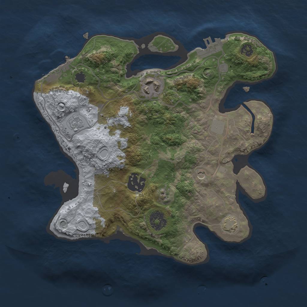 Rust Map: Procedural Map, Size: 2500, Seed: 808, 10 Monuments