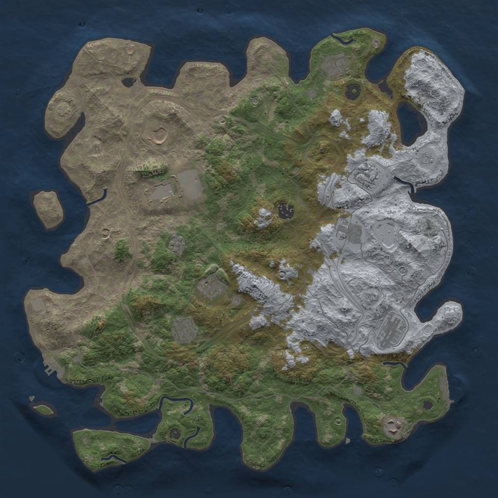 Rust Map: Procedural Map, Size: 4500, Seed: 359550923, 19 Monuments