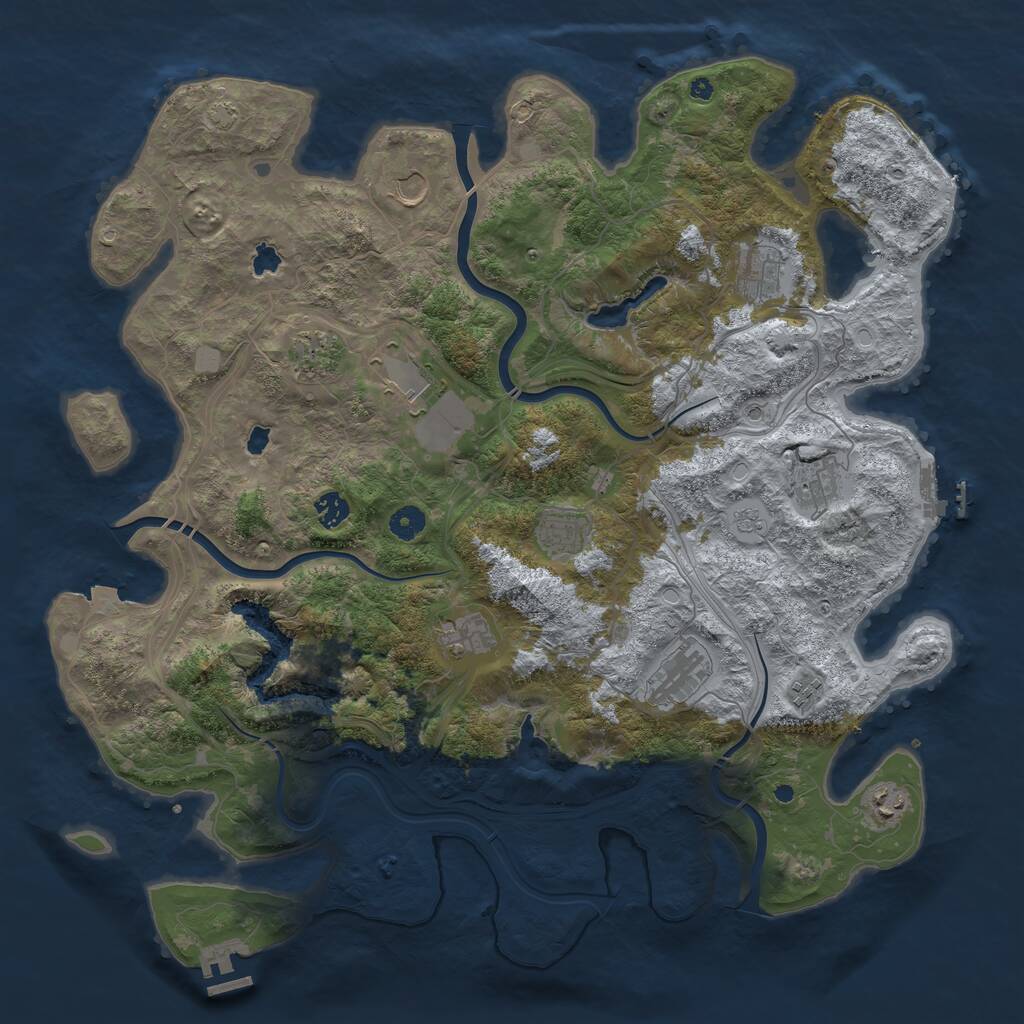 Rust Map: Procedural Map, Size: 4500, Seed: 359550923, 17 Monuments