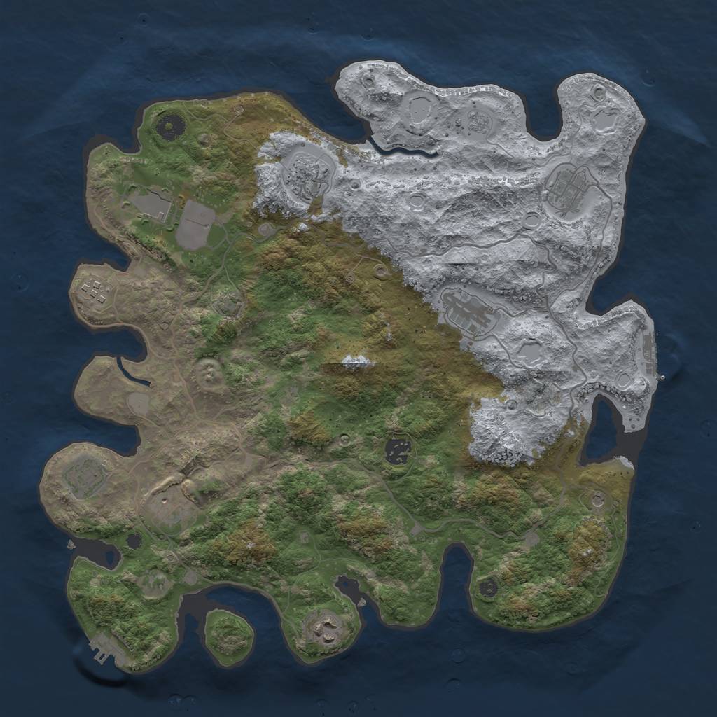 Rust Map: Procedural Map, Size: 4000, Seed: 81732269, 17 Monuments