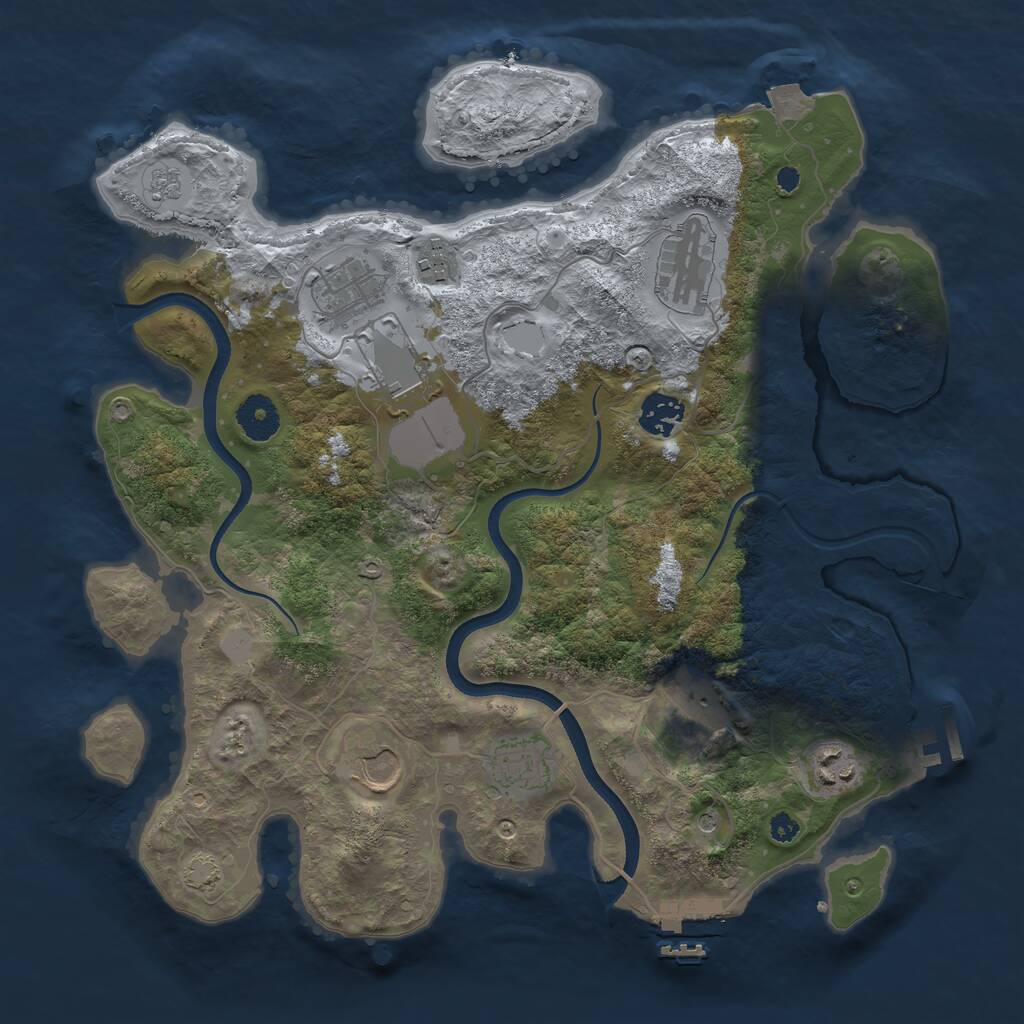 Rust Map: Procedural Map, Size: 3550, Seed: 27416646, 15 Monuments