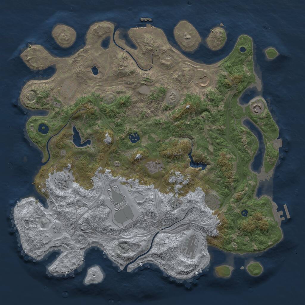 Rust Map: Procedural Map, Size: 4300, Seed: 61158066, 16 Monuments