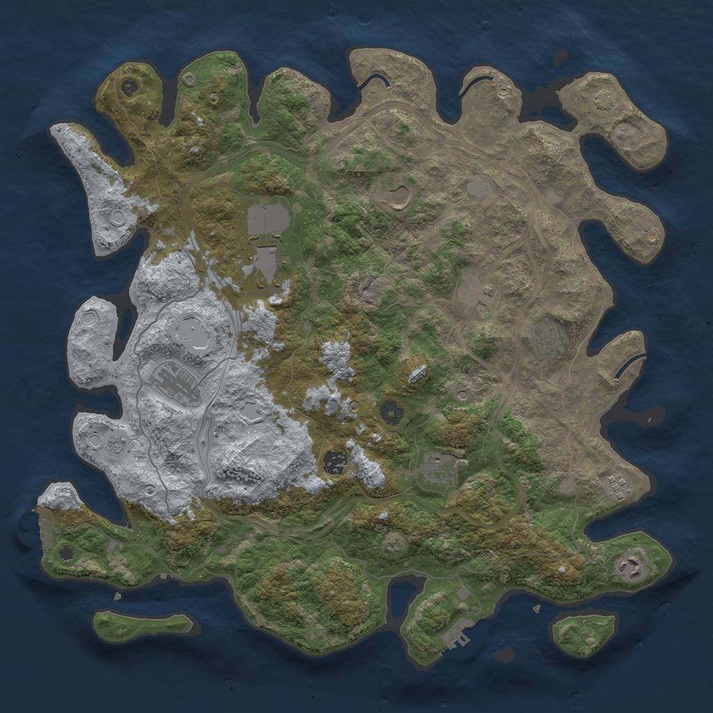 Rust Map: Procedural Map, Size: 4400, Seed: 28075159, 17 Monuments