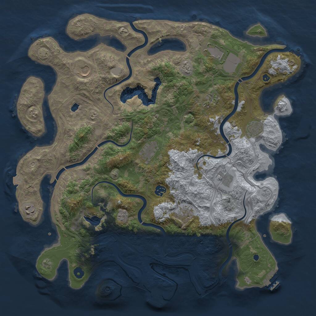 Rust Map: Procedural Map, Size: 4400, Seed: 9541832, 16 Monuments