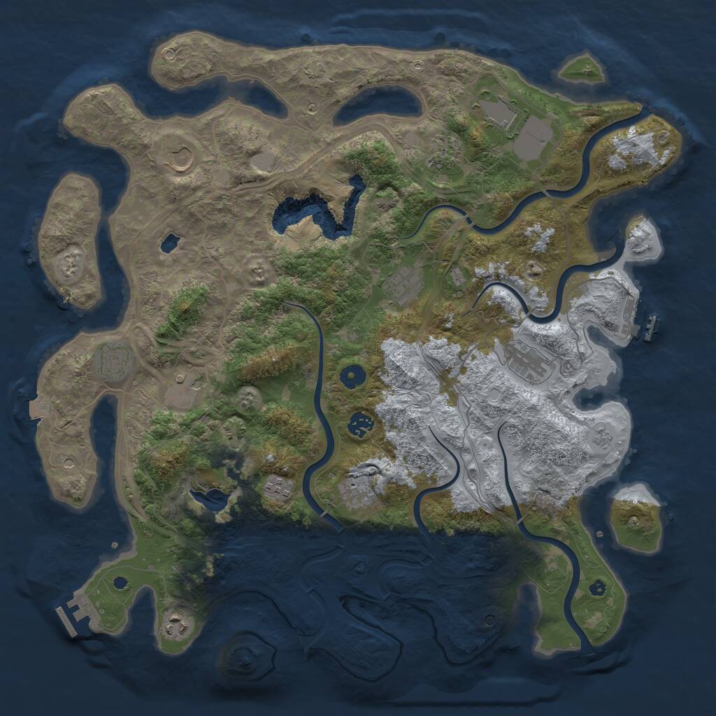 Rust Map: Procedural Map, Size: 4400, Seed: 9541832, 17 Monuments