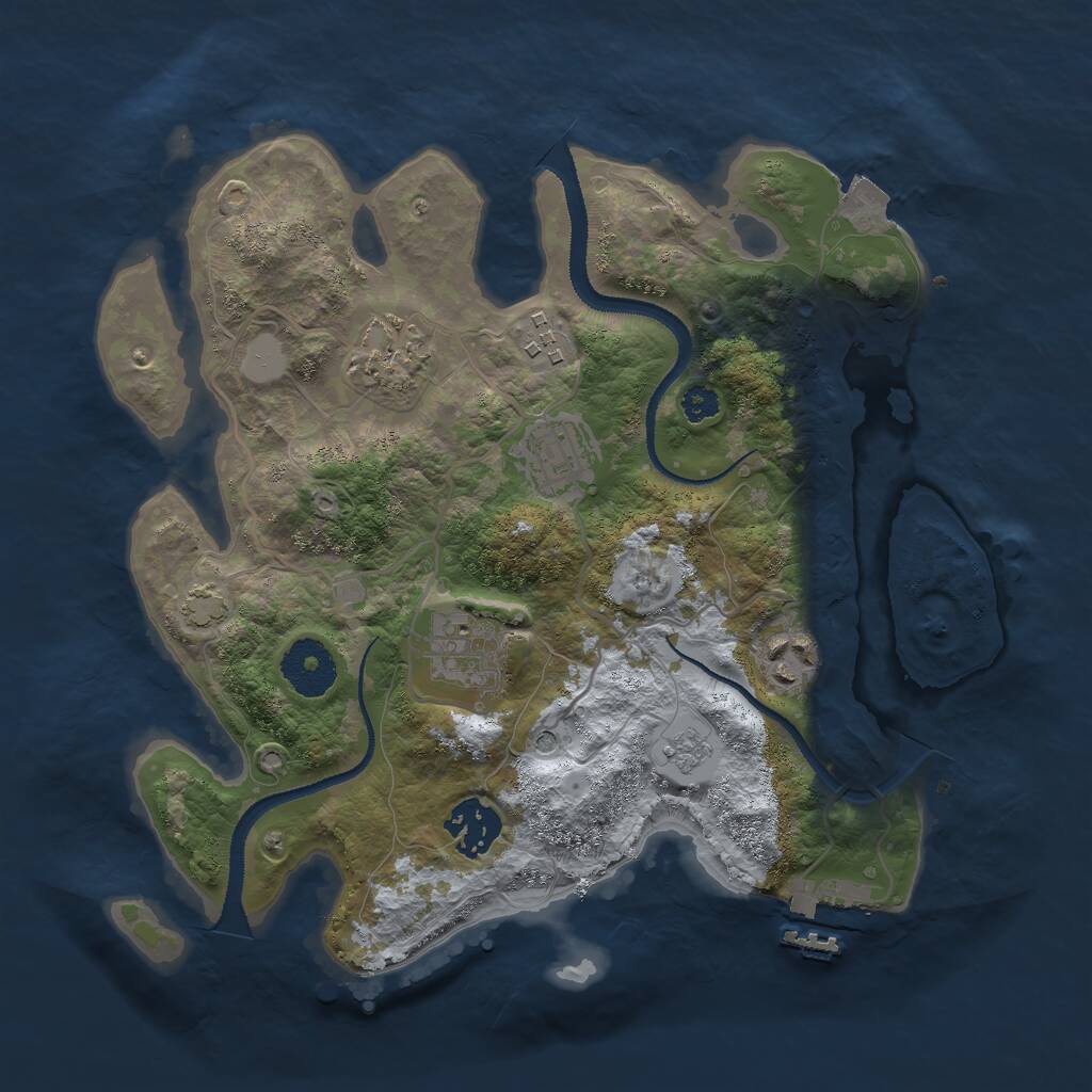 Rust Map: Procedural Map, Size: 3000, Seed: 1557325983, 11 Monuments