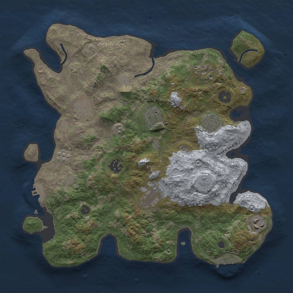 Rust Map: Procedural Map, Size: 3400, Seed: 37539786, 16 Monuments