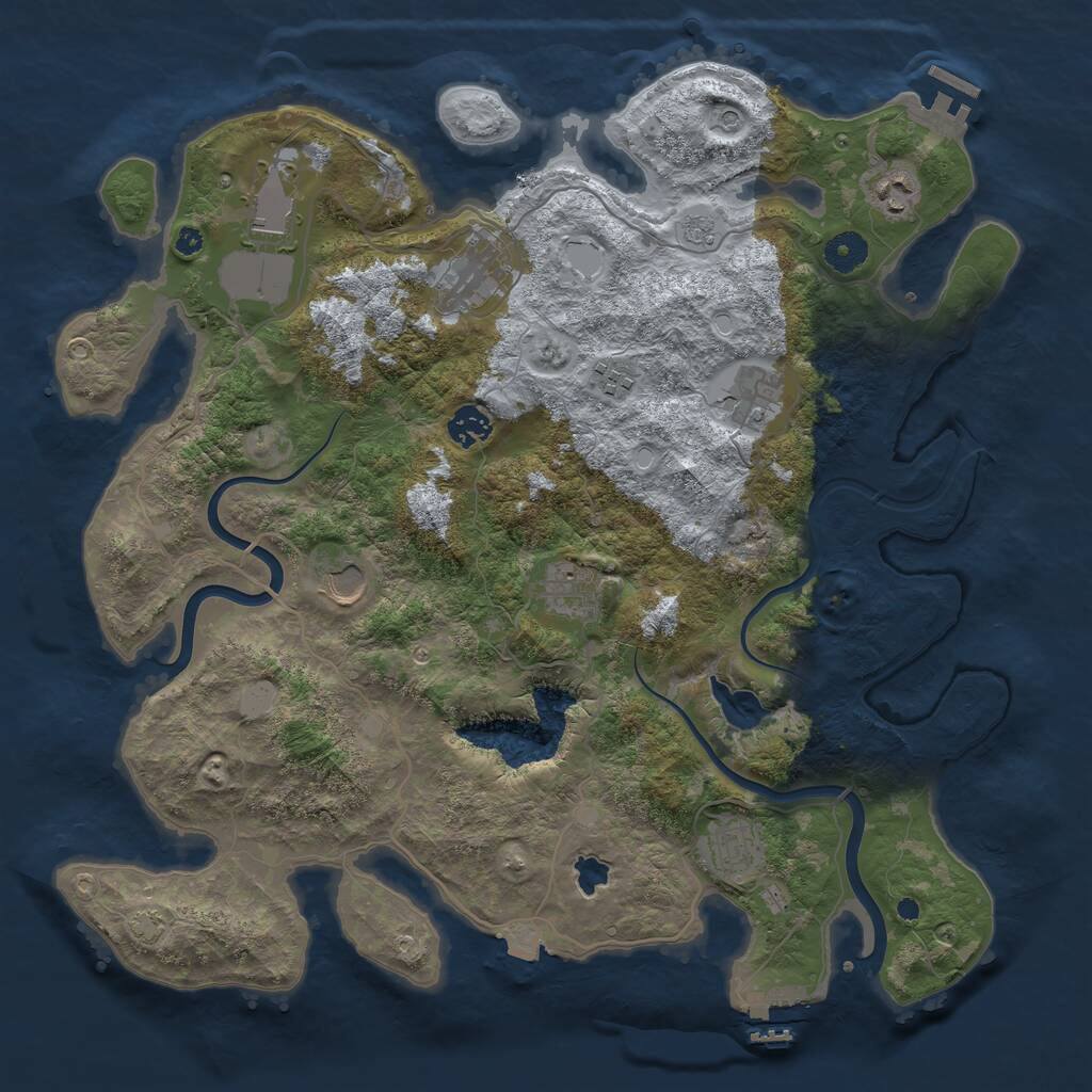 Rust Map: Procedural Map, Size: 4000, Seed: 68866340, 15 Monuments