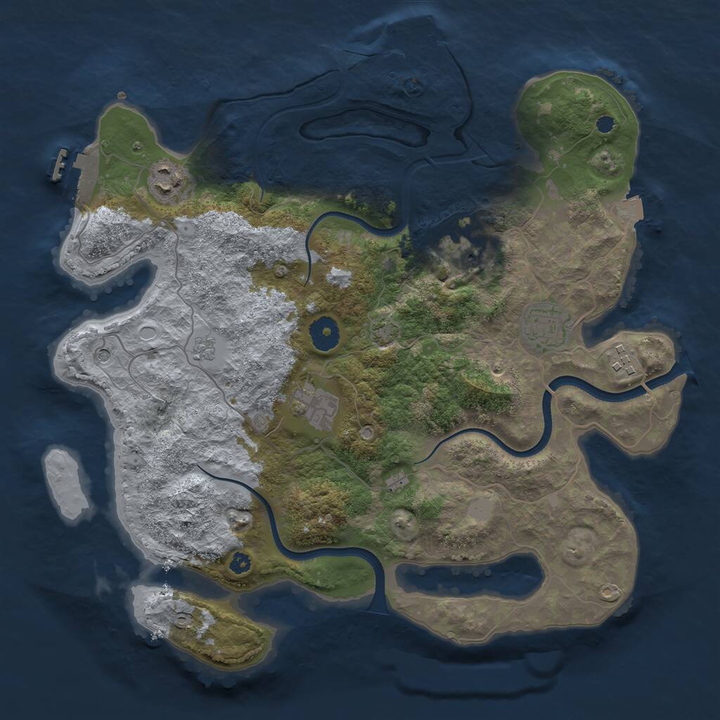 Rust Map: Procedural Map, Size: 3400, Seed: 32954083, 11 Monuments