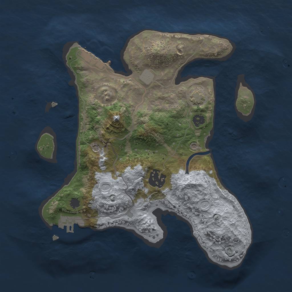 Rust Map: Procedural Map, Size: 2500, Seed: 9838124, 8 Monuments