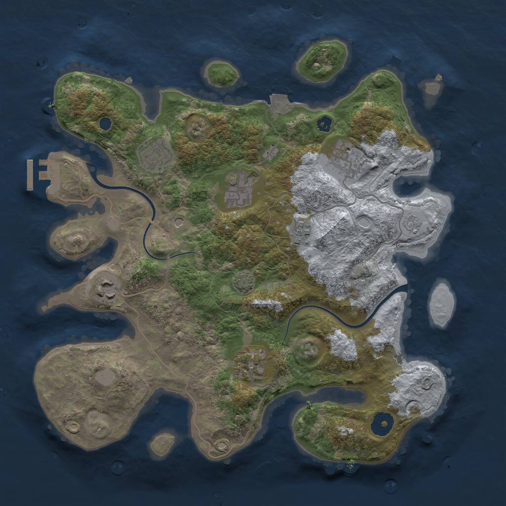 Rust Map: Procedural Map, Size: 3300, Seed: 790399112, 11 Monuments