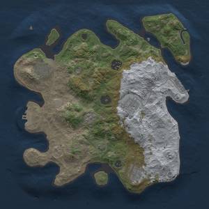 Thumbnail Rust Map: Procedural Map, Size: 3000, Seed: 45454, 13 Monuments