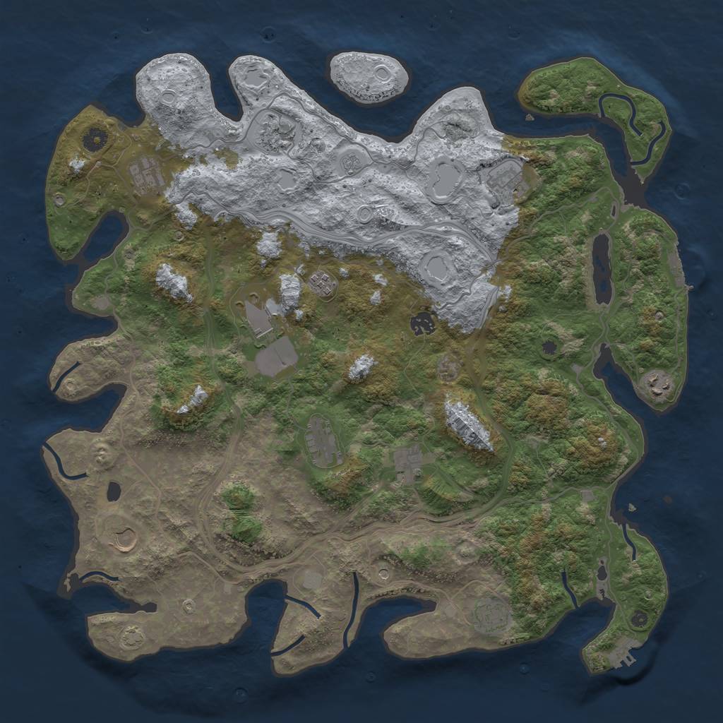 Rust Map: Procedural Map, Size: 4500, Seed: 2122150187, 19 Monuments