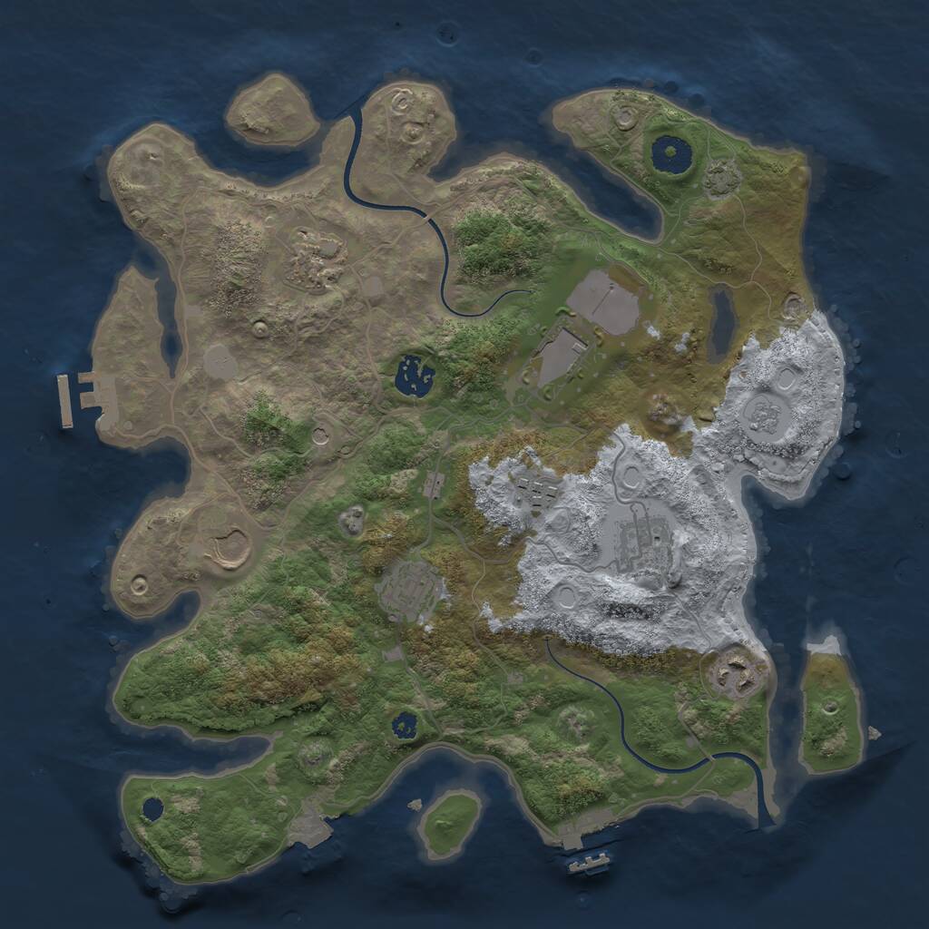 Rust Map: Procedural Map, Size: 3500, Seed: 6648006, 14 Monuments