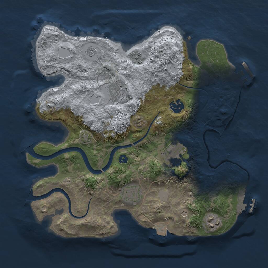 Rust Map: Procedural Map, Size: 3000, Seed: 66930388, 12 Monuments