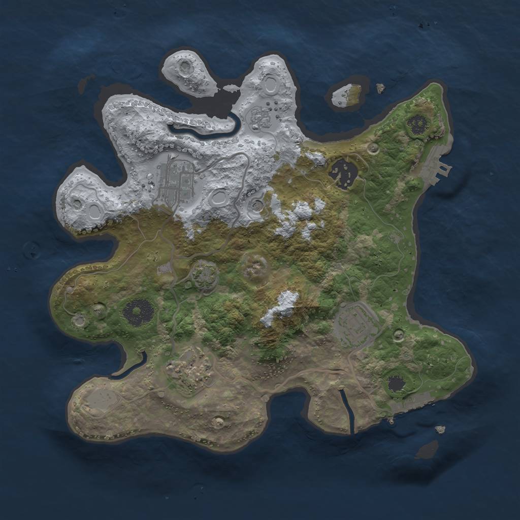 Rust Map: Procedural Map, Size: 2750, Seed: 648252, 12 Monuments