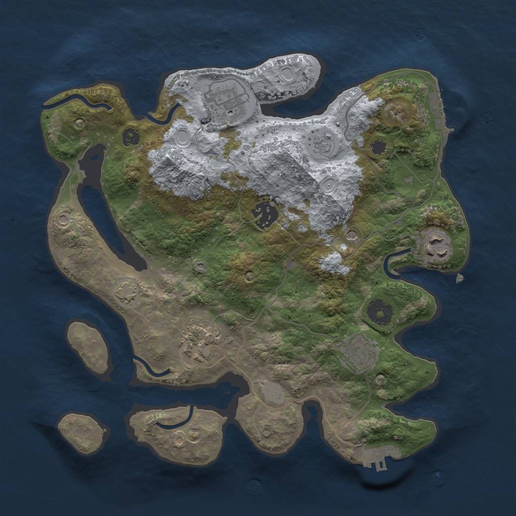 Rust Map: Procedural Map, Size: 3000, Seed: 2002223586, 13 Monuments