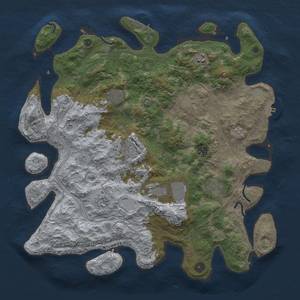 Thumbnail Rust Map: Procedural Map, Size: 4300, Seed: 58493939, 17 Monuments