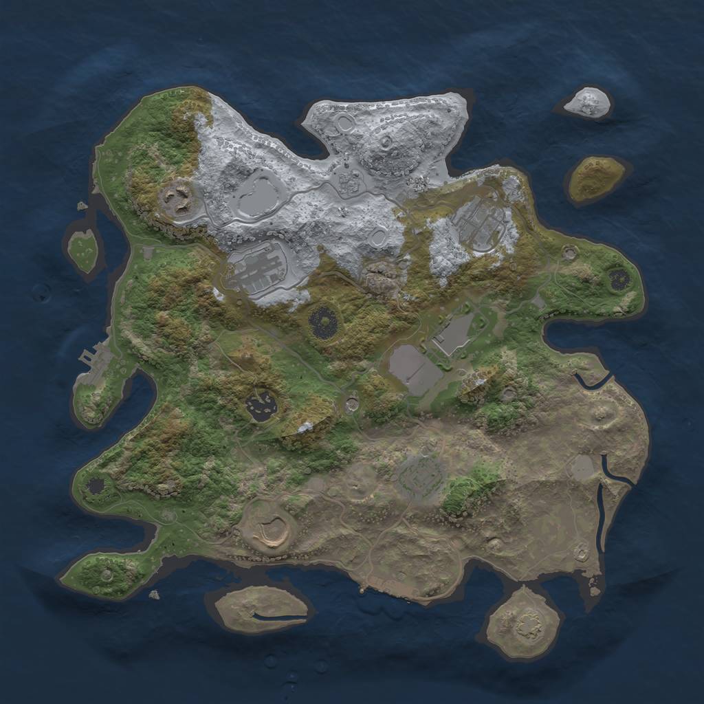 Rust Map: Procedural Map, Size: 3500, Seed: 267765187, 15 Monuments