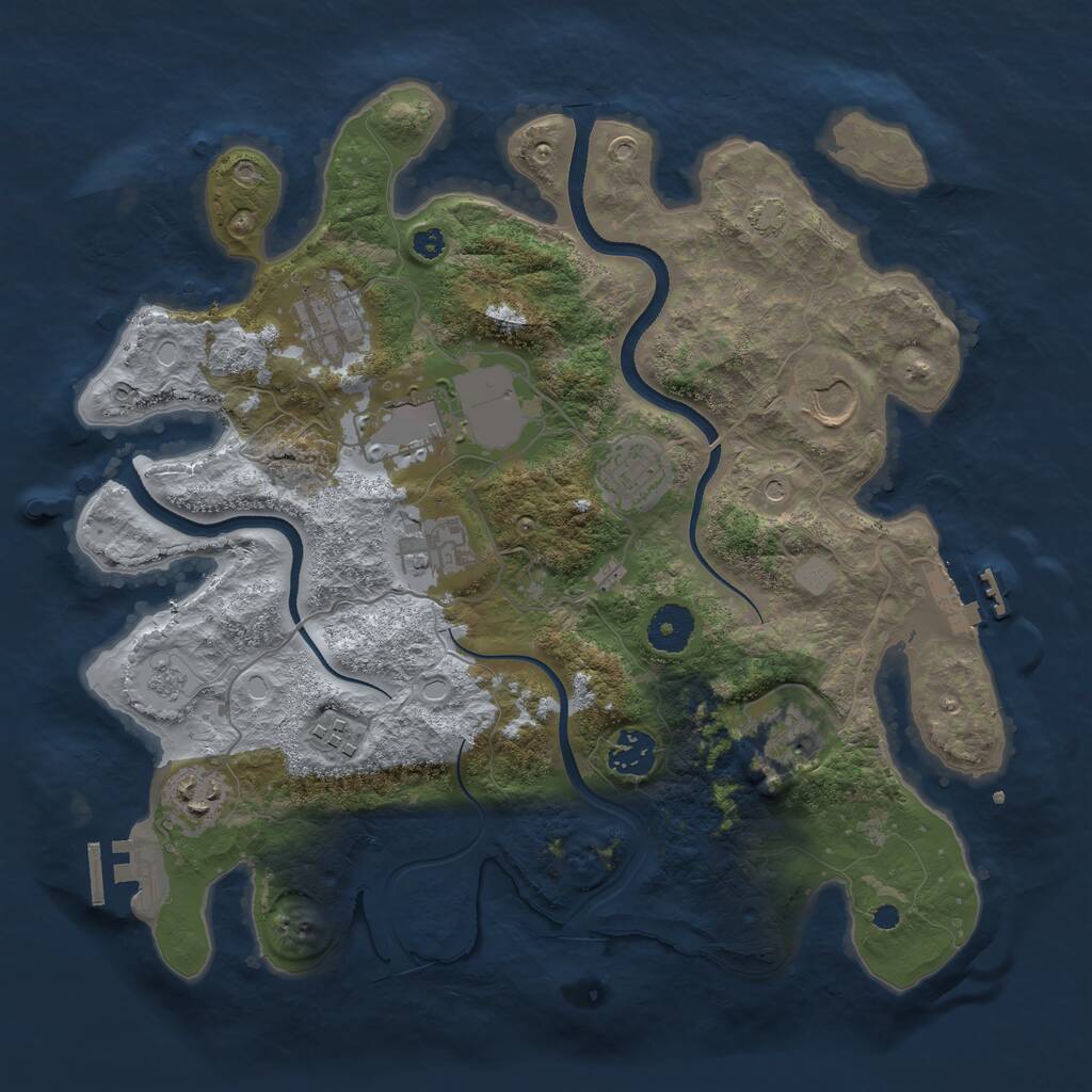 Rust Map: Procedural Map, Size: 3500, Seed: 462407698, 15 Monuments