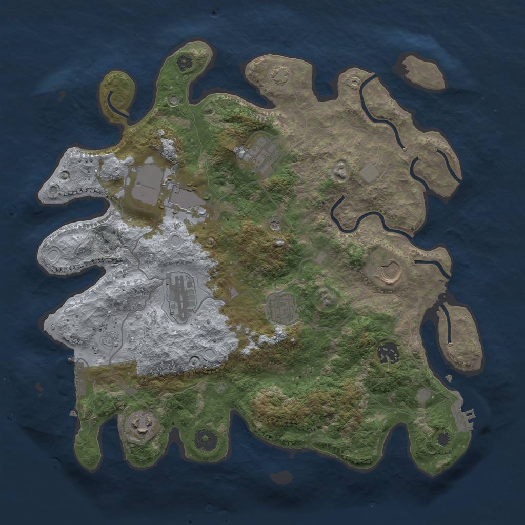 Rust Map: Procedural Map, Size: 3500, Seed: 462407698, 15 Monuments