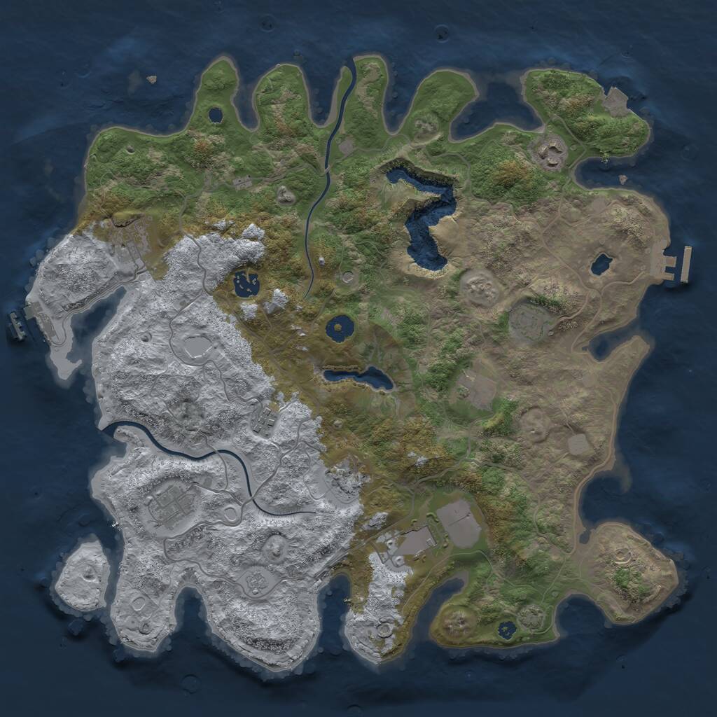 Rust Map: Procedural Map, Size: 4000, Seed: 856347373, 15 Monuments