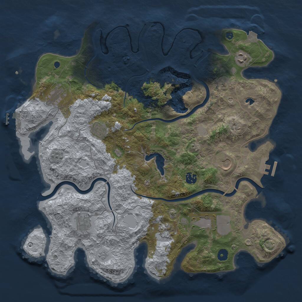 Rust Map: Procedural Map, Size: 4000, Seed: 856347373, 15 Monuments