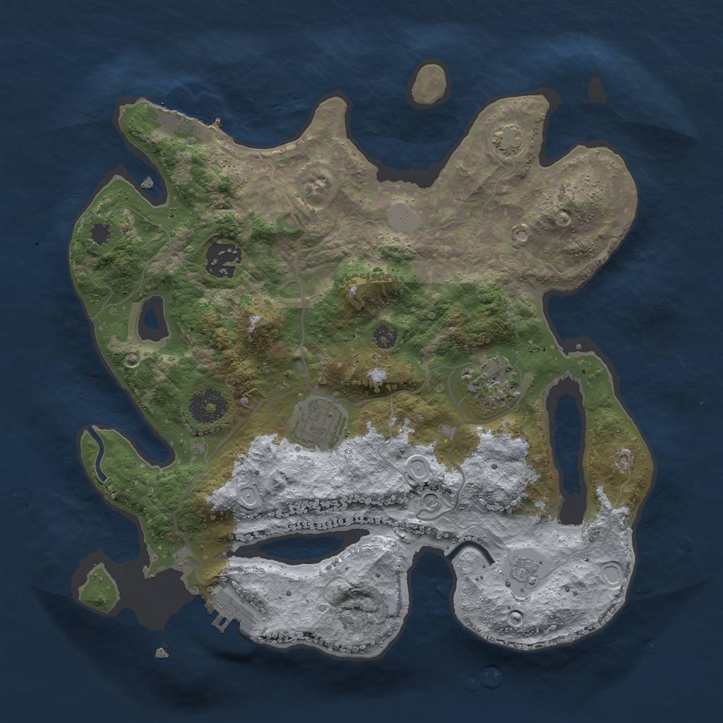 Rust Map: Procedural Map, Size: 3000, Seed: 27683, 11 Monuments