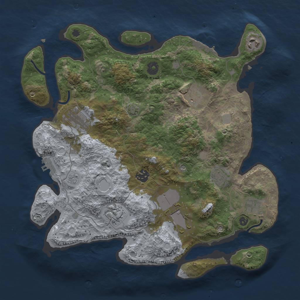 Rust Map: Procedural Map, Size: 3500, Seed: 403864112, 16 Monuments