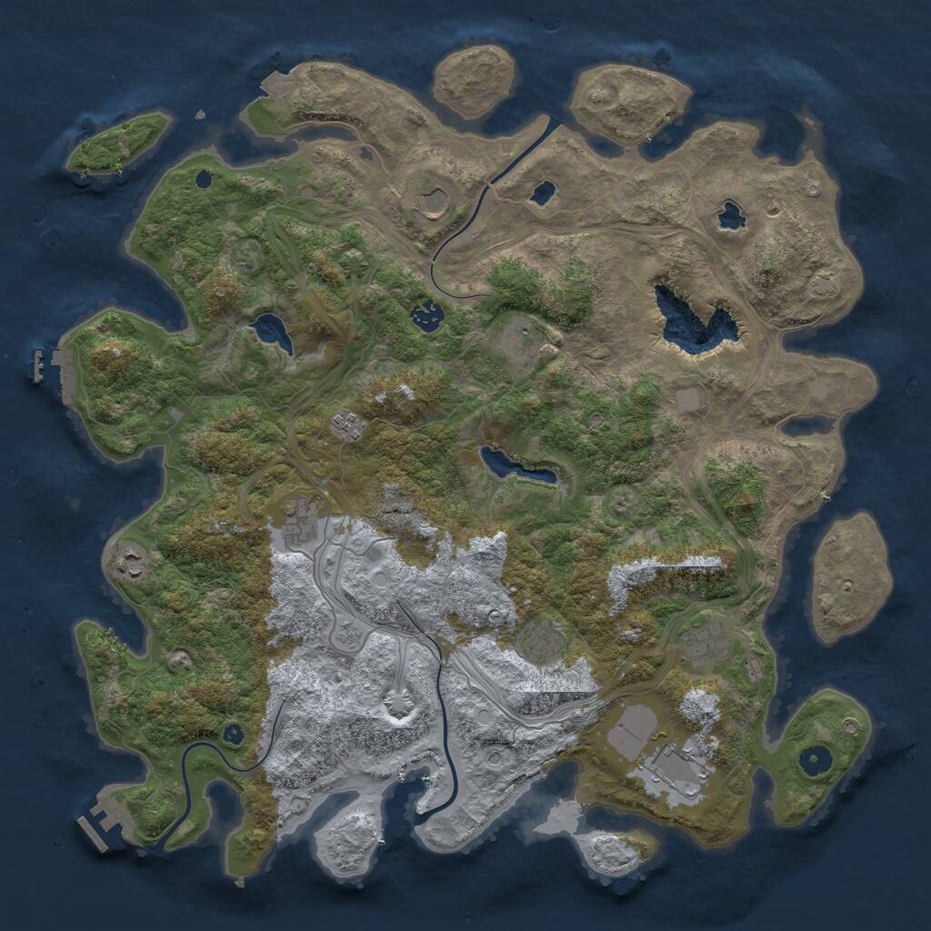 Rust Map: Procedural Map, Size: 4500, Seed: 103419682, 15 Monuments