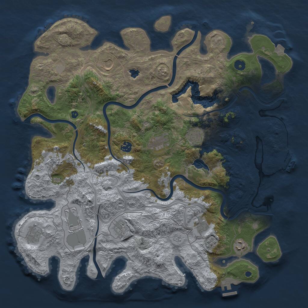 Rust Map: Procedural Map, Size: 4250, Seed: 912736324, 17 Monuments