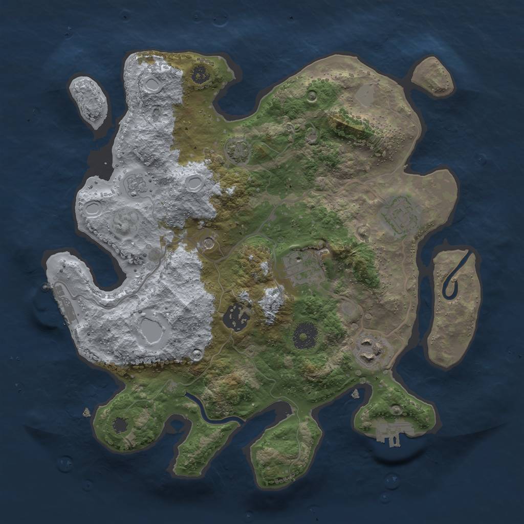Rust Map: Procedural Map, Size: 3000, Seed: 412321, 12 Monuments