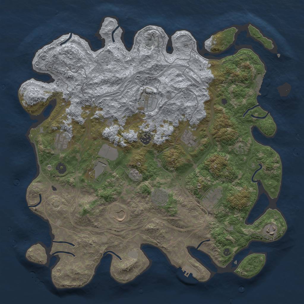 Rust Map: Procedural Map, Size: 4250, Seed: 612227043, 18 Monuments