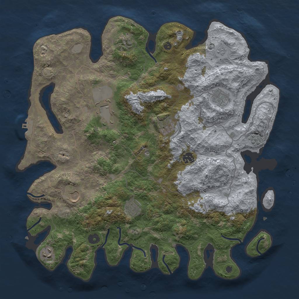 Rust Map: Procedural Map, Size: 4000, Seed: 8456, 16 Monuments