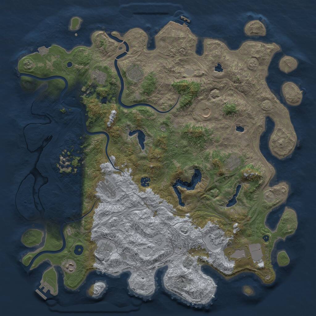 Rust Map: Procedural Map, Size: 4801, Seed: 8675309, 17 Monuments
