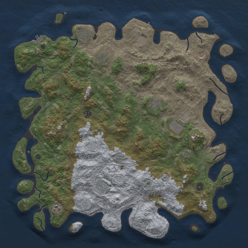 Rust Map: Procedural Map, Size: 4801, Seed: 8675309, 19 Monuments