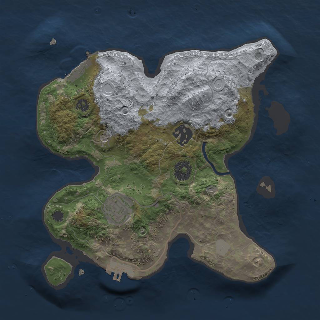 Rust Map: Procedural Map, Size: 2500, Seed: 58, 8 Monuments