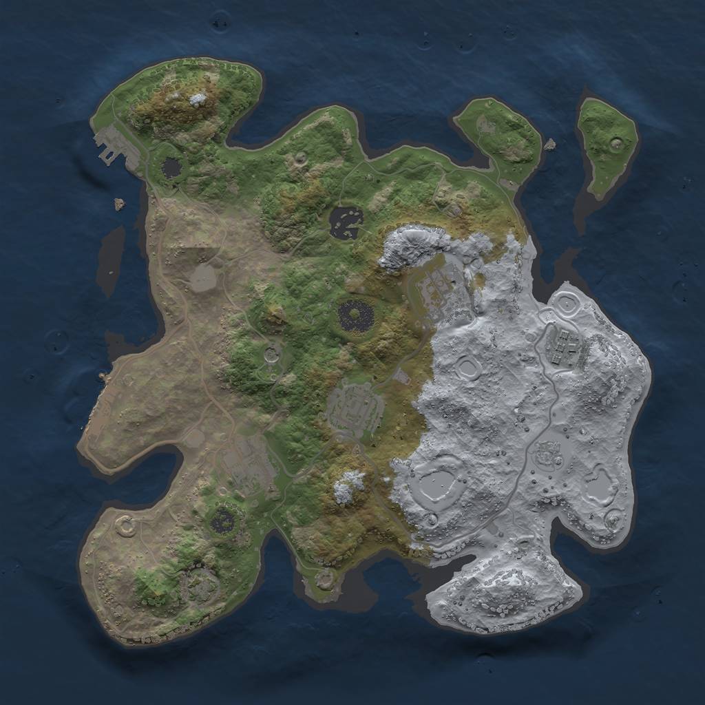 Rust Map: Procedural Map, Size: 3000, Seed: 3236, 13 Monuments