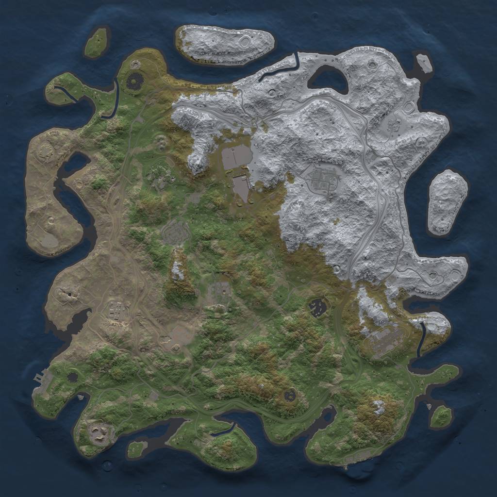 Rust Map: Procedural Map, Size: 4250, Seed: 928541277, 18 Monuments