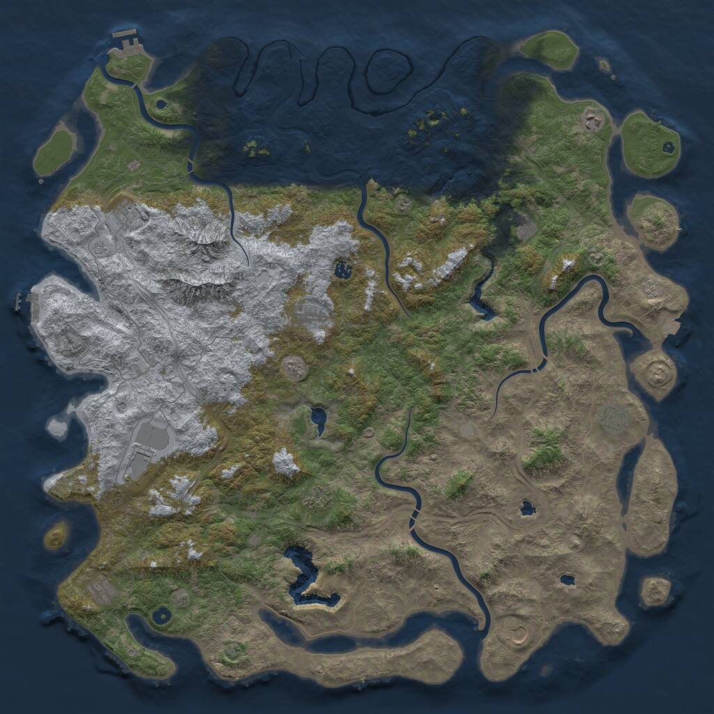 Rust Map: Procedural Map, Size: 6000, Seed: 337230316, 17 Monuments