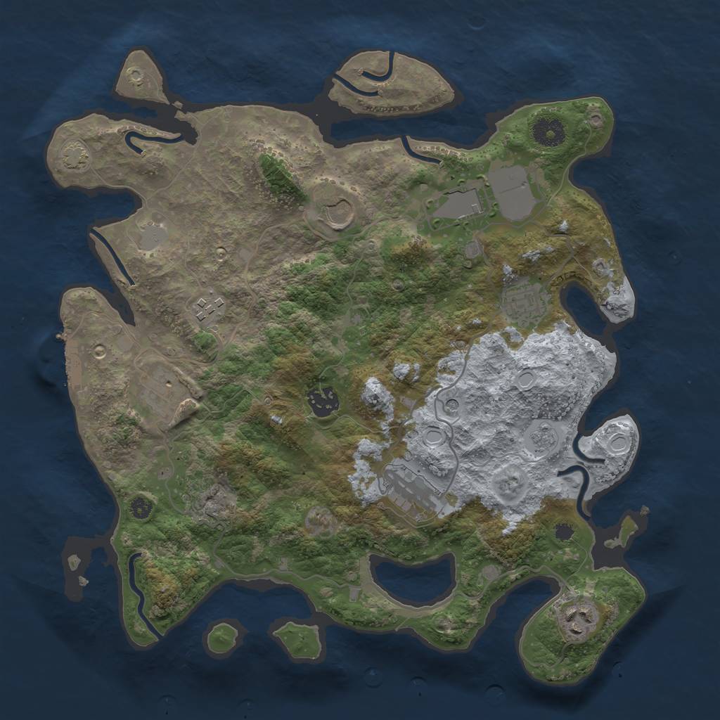 Rust Map: Procedural Map, Size: 3500, Seed: 224701420, 15 Monuments
