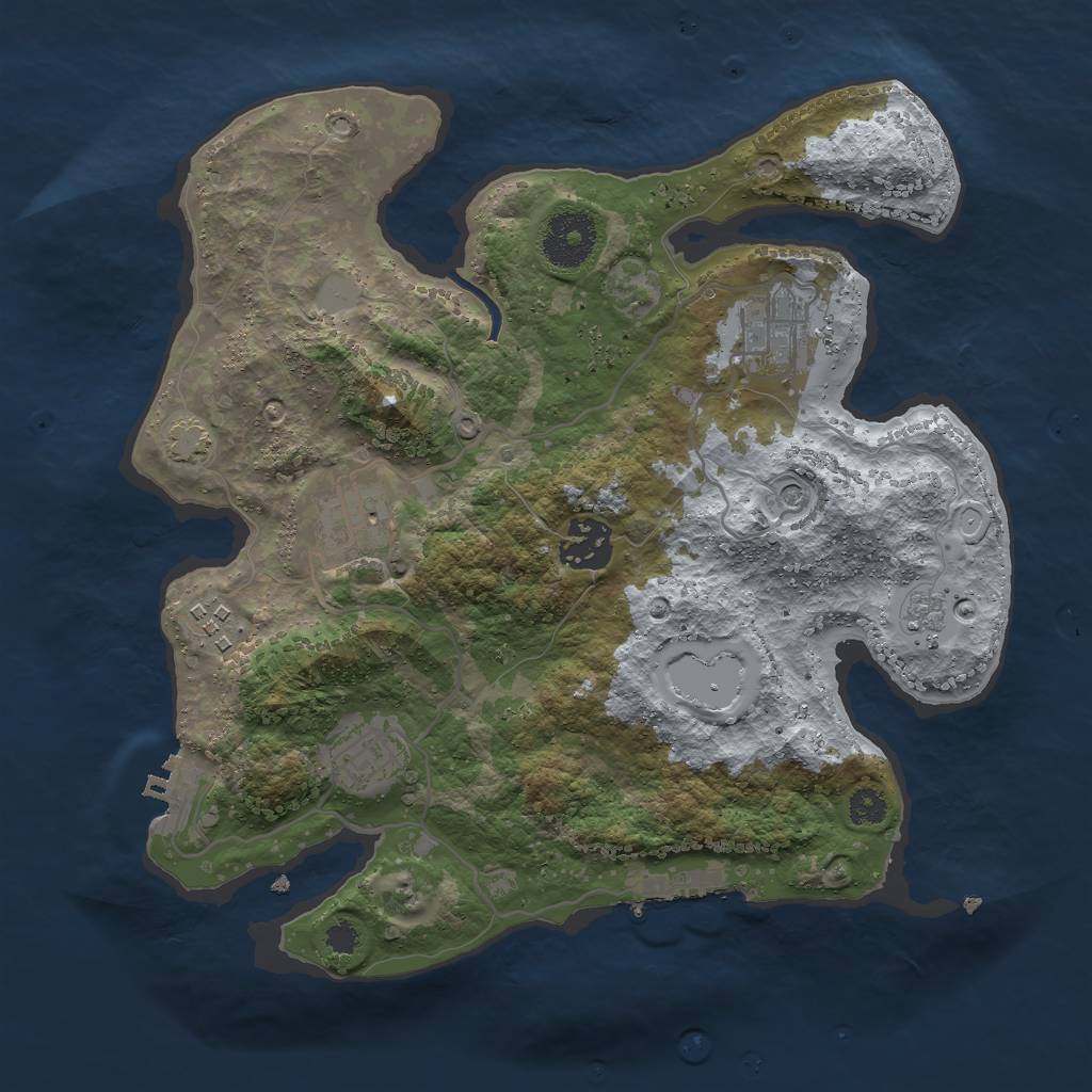 Rust Map: Procedural Map, Size: 3000, Seed: 2286, 13 Monuments