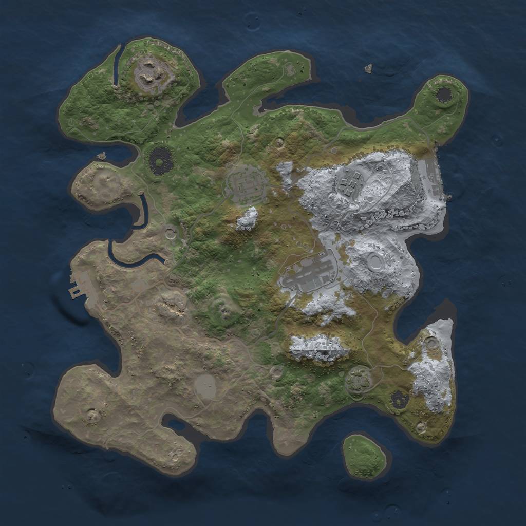 Rust Map: Procedural Map, Size: 3000, Seed: 93317780, 11 Monuments