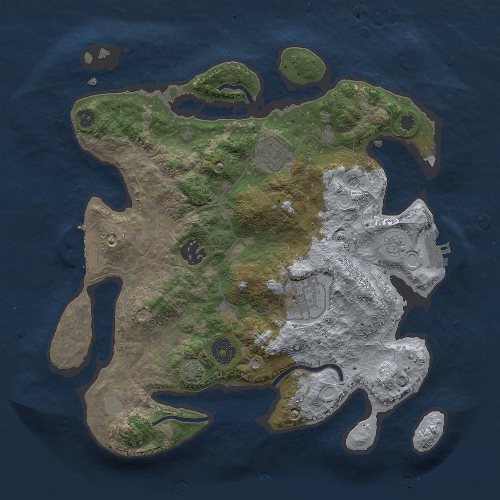 Rust Map: Procedural Map, Size: 3000, Seed: 1431076100, 11 Monuments
