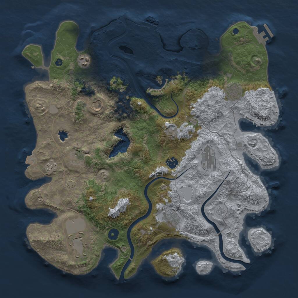 Rust Map: Procedural Map, Size: 4000, Seed: 3182743, 15 Monuments