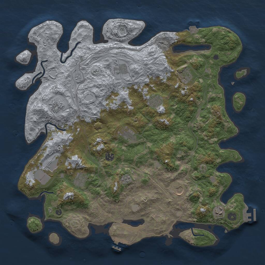 Rust Map: Procedural Map, Size: 4400, Seed: 1515178, 17 Monuments