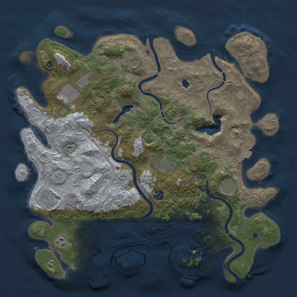 Rust Map: Procedural Map, Size: 4300, Seed: 15933840, 14 Monuments