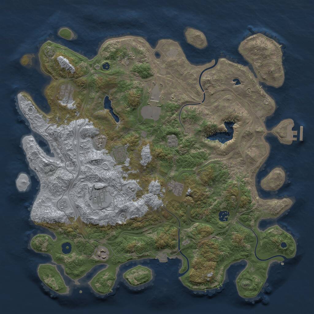 Rust Map: Procedural Map, Size: 4300, Seed: 15933840, 14 Monuments