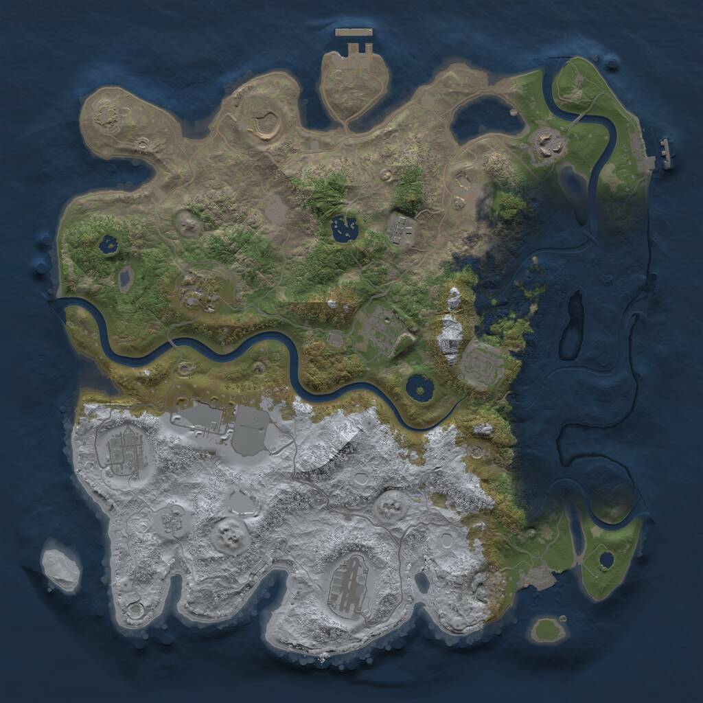 Rust Map: Procedural Map, Size: 3800, Seed: 94013608, 17 Monuments